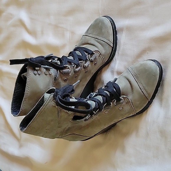 Sorel Sleep After Hour Lace Up Gray Leather Boots US7 - Picture 7 of 7